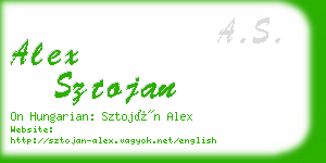 alex sztojan business card